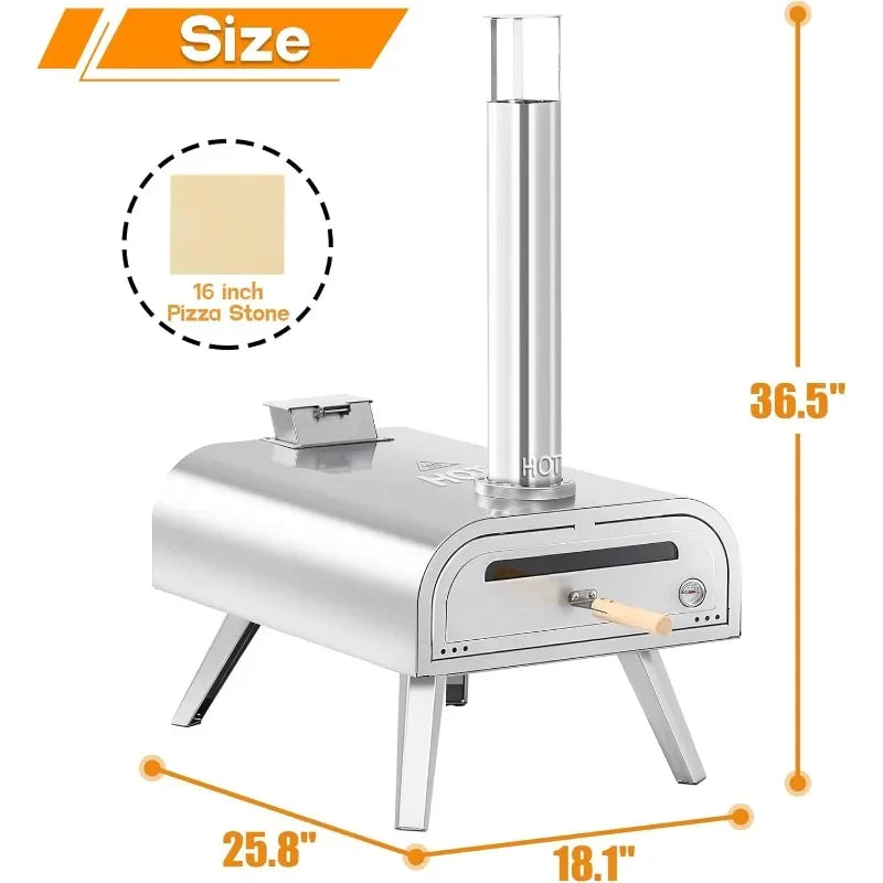 L L #   Four à Pizza à granulés de bois, poêle à Pizza à granulés, Portable en acier inoxydable