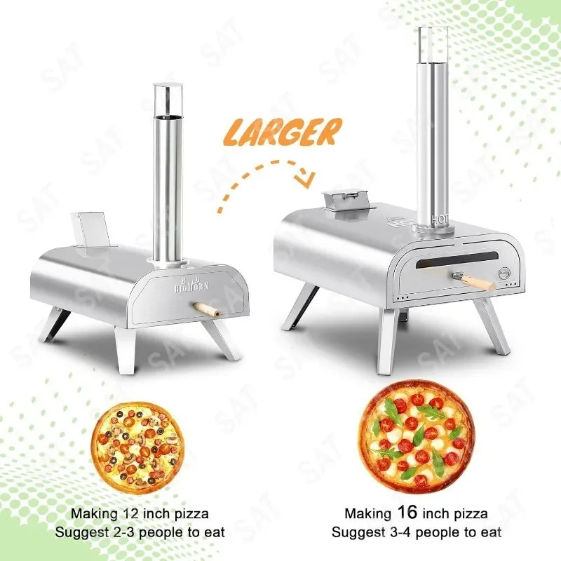 L L #   Four à Pizza à granulés de bois, poêle à Pizza à granulés, Portable en acier inoxydable