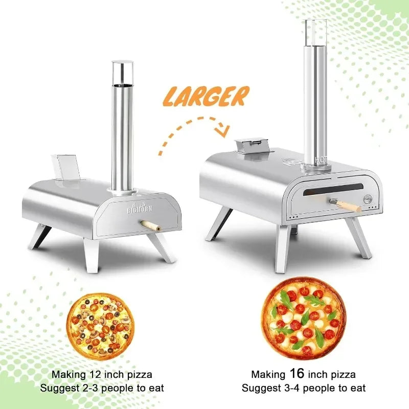 L L #   Four à Pizza à granulés de bois, poêle à Pizza à granulés, Portable en acier inoxydable