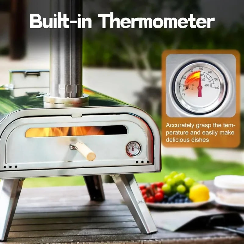 L L #   Four à Pizza à granulés de bois, poêle à Pizza à granulés, Portable en acier inoxydable