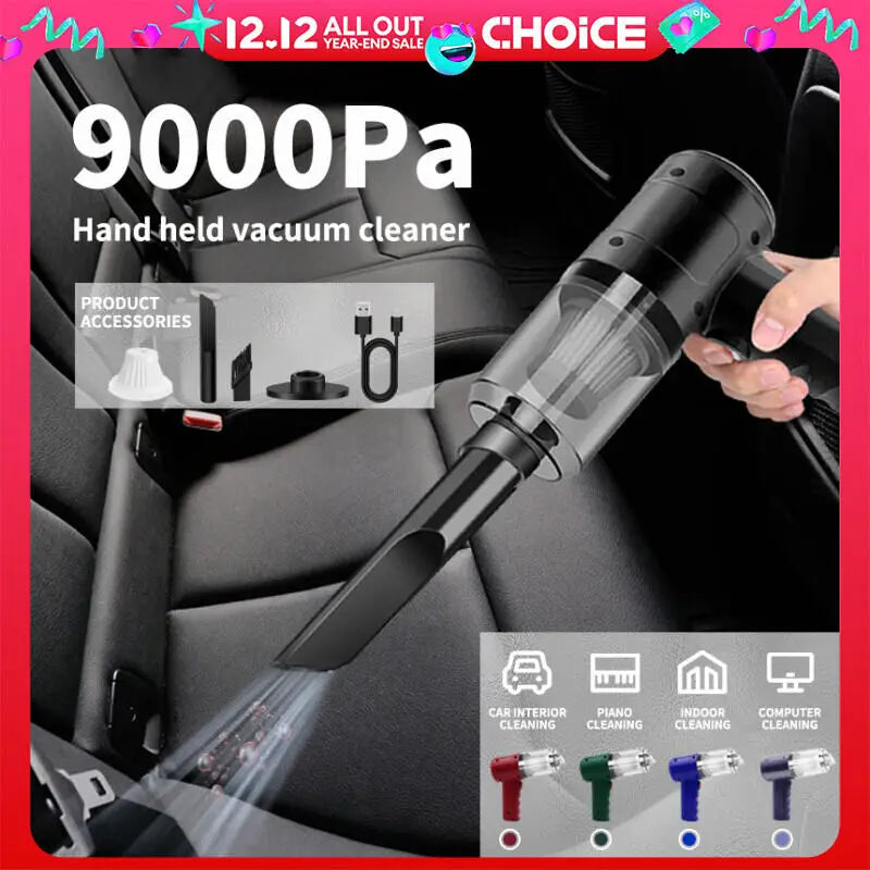 Aspirateur de voiture portatif, sans fil, 15000PA, double usage soufflage et aspiration, plusieurs embouts, pour voiture, maison, animaux domestiques, bureau