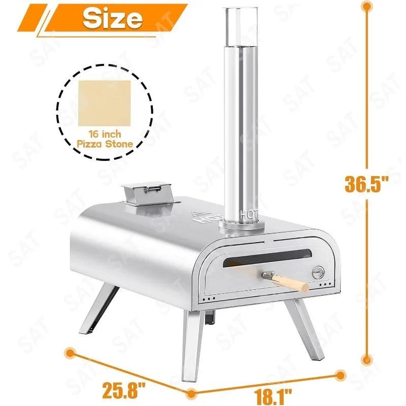 L L #   Four à Pizza à granulés de bois, poêle à Pizza à granulés, Portable en acier inoxydable